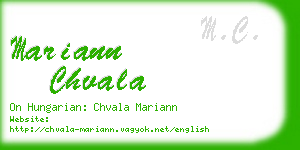 mariann chvala business card